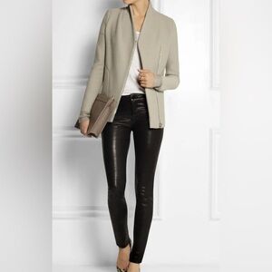 IRO Curty Virgin Wool Gray Sweater Blazer Jacket zip collar  Size 38 US 6